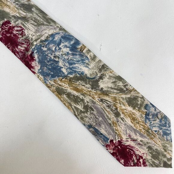 James B. Fairchild Tie Mens Long Necktie Geometric Abstract Silk Vintage - Picture 1 of 6